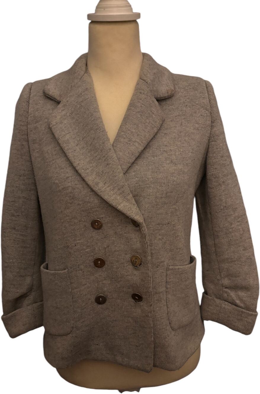 Anthropologie Cartonnier Bound To Me Blazer Jacket, Gray, Wool Blend, Size Small